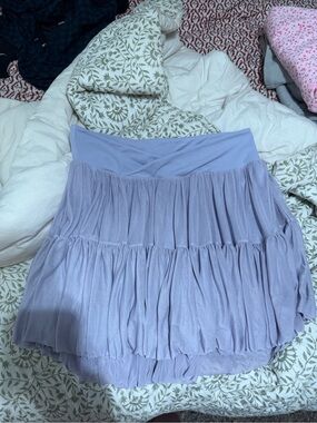 Lavender Tiered Skater Skirt - Casual Feminine Style